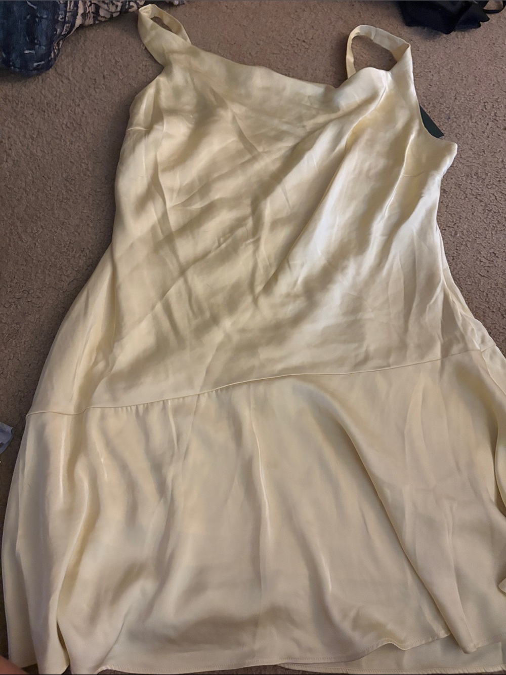 Light Yellow Satin Slip Dress